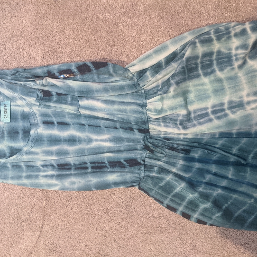 White and blue, water theme, tank top romper